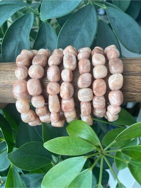 Peach Moonstone Tumble Bracelet